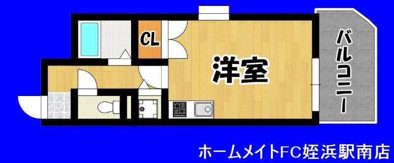 クレアトール百道(ワンルーム/7階)の間取り写真