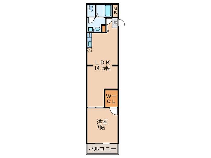 ワンズスタイル平野(1LDK/2階)の間取り写真