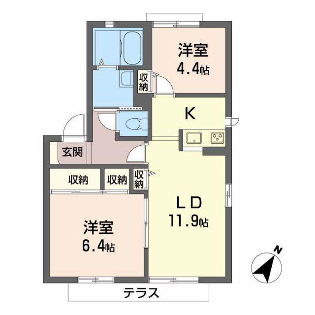 大町ガーデンライフ(2LDK/1階)の間取り写真