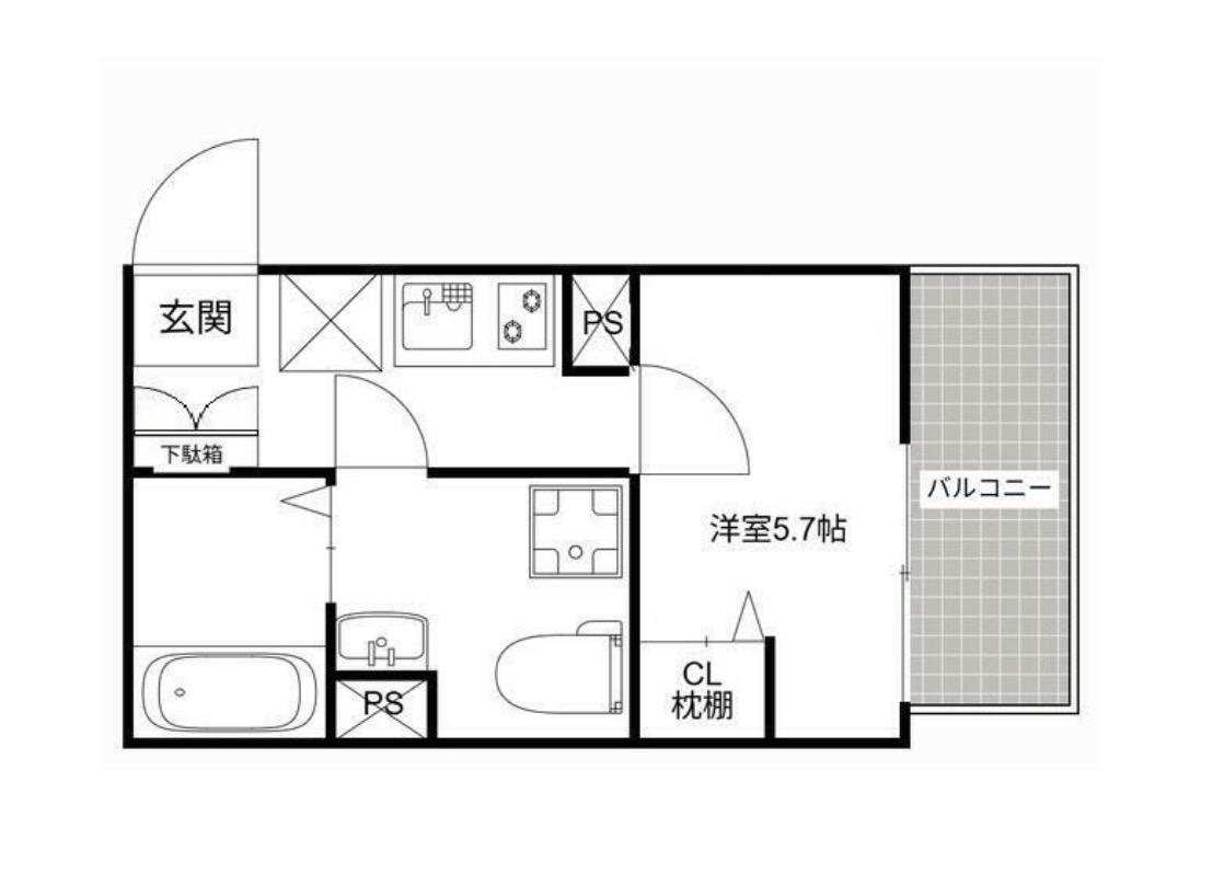 MQUARTO草加II(1K/2階)の間取り写真