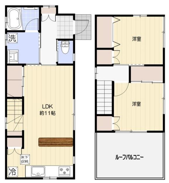 大田区羽田3丁目戸建(2LDK/1階)の間取り写真