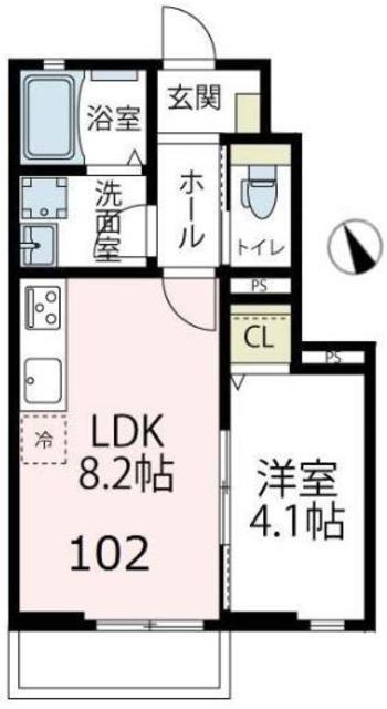 TETO-LATTE I(1LDK/1階)の間取り写真