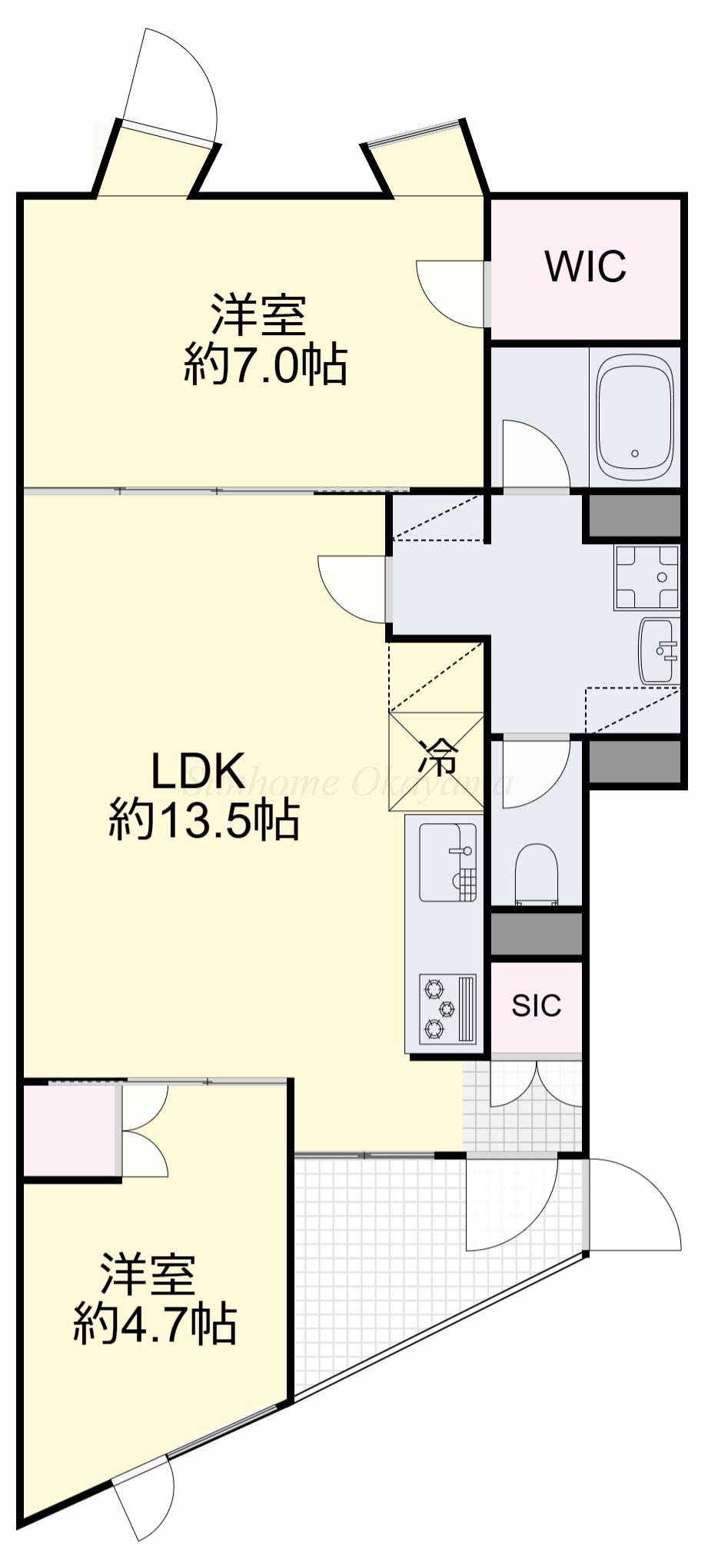 ETENA中仙道西(2SLDK/2階)の間取り写真