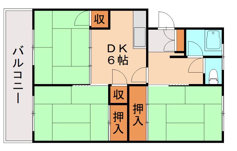 照栄ハイツ(2LDK/1階)の間取り写真