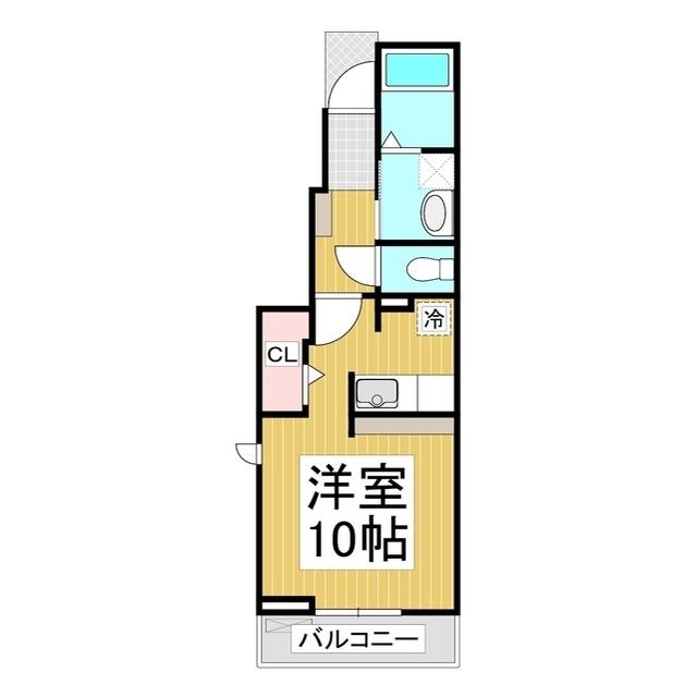 イリーデエスペランサ A棟(ワンルーム/1階)の間取り写真