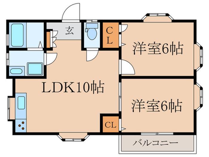 クレール・メゾン鷺宮(2LDK/2階)の間取り写真