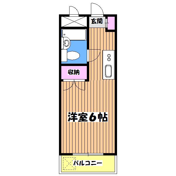 フラット87(1K/2階)の間取り写真