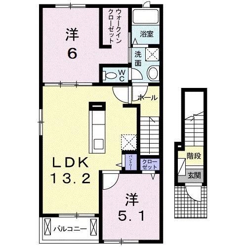SAISON NAKAGAWA(2LDK/2階)の間取り写真