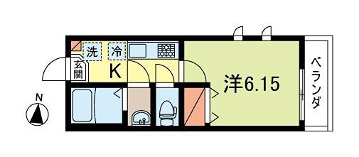 プランドール新高円寺(1K/2階)の間取り写真
