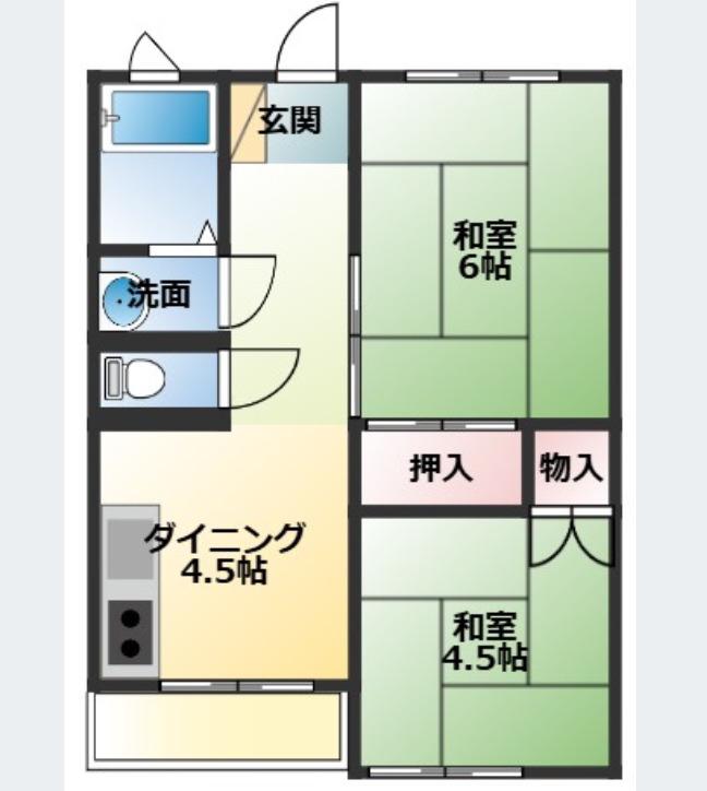 コーポオノ(2DK/2階)の間取り写真