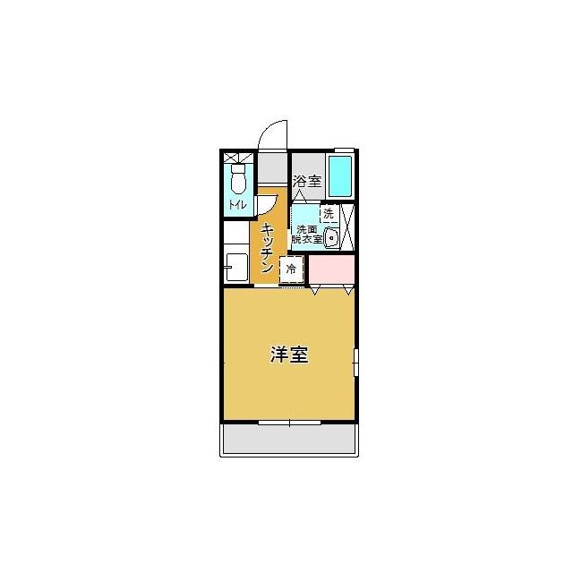 レトアI(1K/2階)の間取り写真