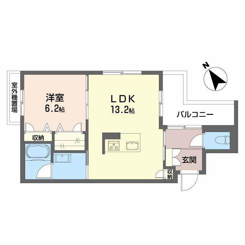 パラシオン港楽(1LDK/2階)の間取り写真
