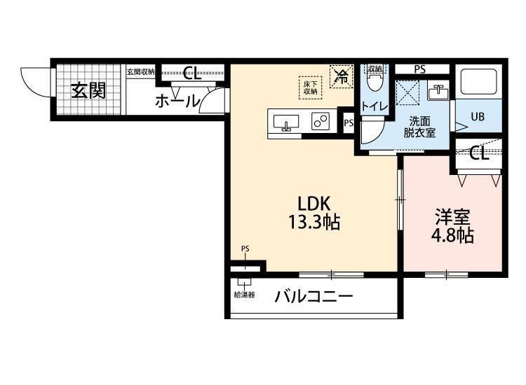 リーブルファイン西浦和 1号棟(1LDK/3階)の間取り写真