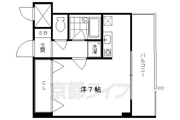 洛西メゾン(ワンルーム/5階)の間取り写真