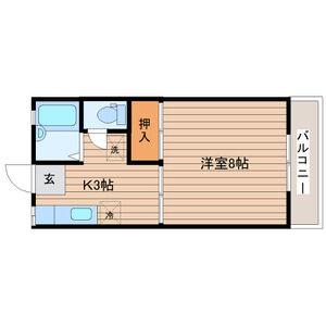 ヘミングウェイA(1K/2階)の間取り写真