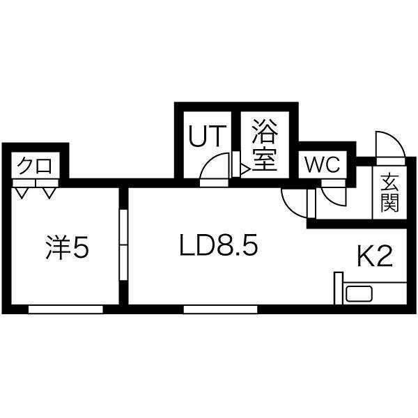 サンテラス・クィーン(1LDK/3階)の間取り写真