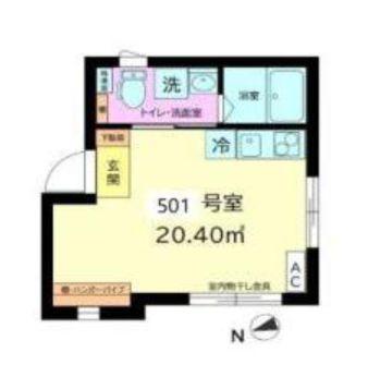 桜ヒルズ護国寺(ワンルーム/5階)の間取り写真