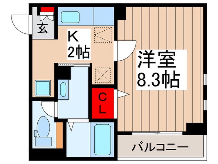 カーサ桜(1K/1階)の間取り写真