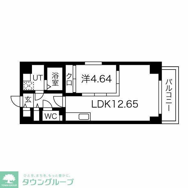 GRANDUKE松原CUORE(1LDK/5階)の間取り写真