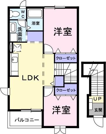 メゾン田園サーティII(2LDK/2階)の間取り写真