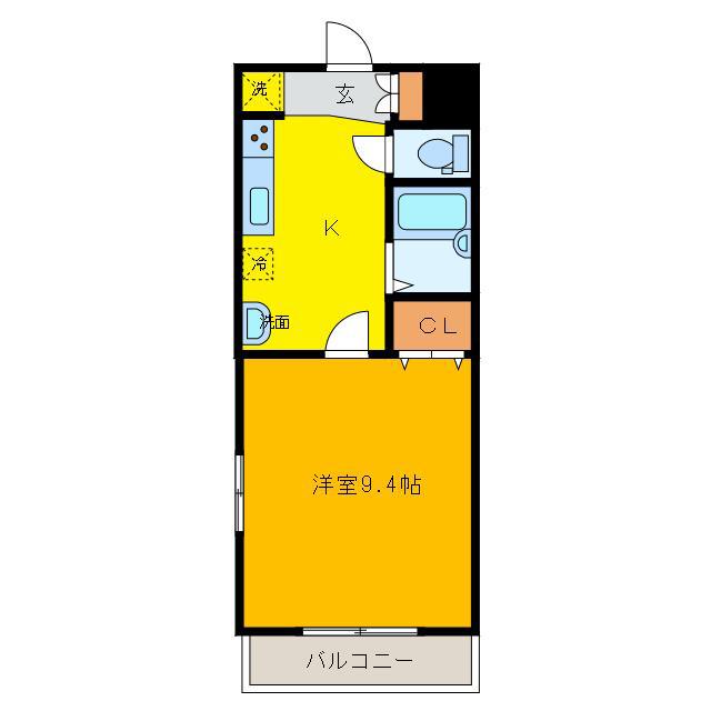 アンジュM(1K/3階)の間取り写真