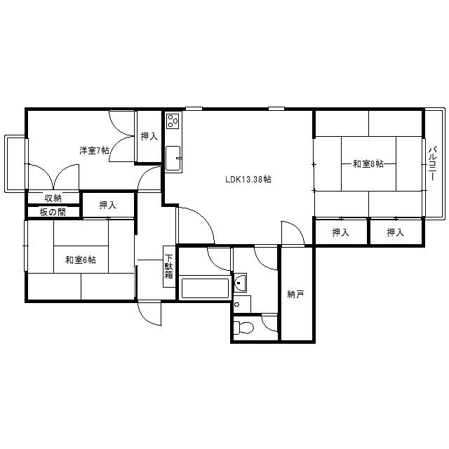 DEARHOME(3LDK/1階)の間取り写真