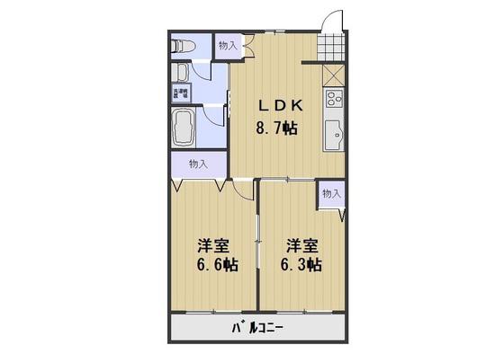 PRECIOUS-K(2LDK/3階)の間取り写真
