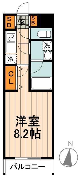 PREMIUM CUBE 飯田橋MO (1K/3階)の間取り写真