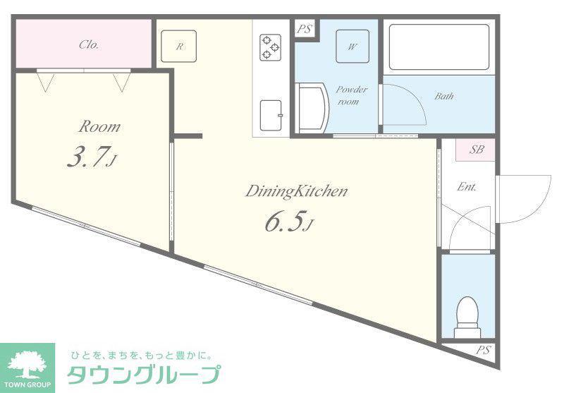 LEA ROOMお花茶屋(1DK/2階)の間取り写真