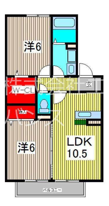 リリー坂下(2LDK/1階)の間取り写真
