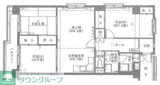 ライフコア東林間アネックス(3LDK/3階)の間取り写真