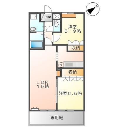 フォルティア(2LDK/1階)の間取り写真