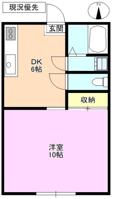 コーポ千曲川(1DK/1階)の間取り写真