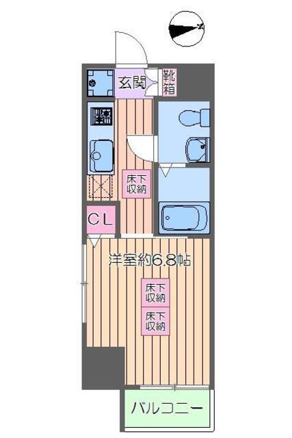 ルネスアヴニール(1K/8階)の間取り写真