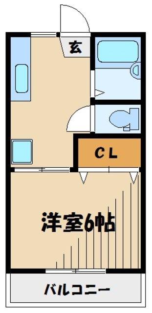 フォーブル富士見(1K/1階)の間取り写真