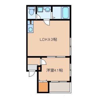 アクアブラン貝塚(1LDK/1階)の間取り写真