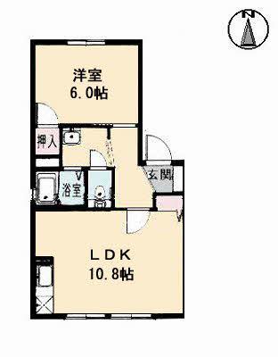 グレースタウンA(1LDK/2階)の間取り写真