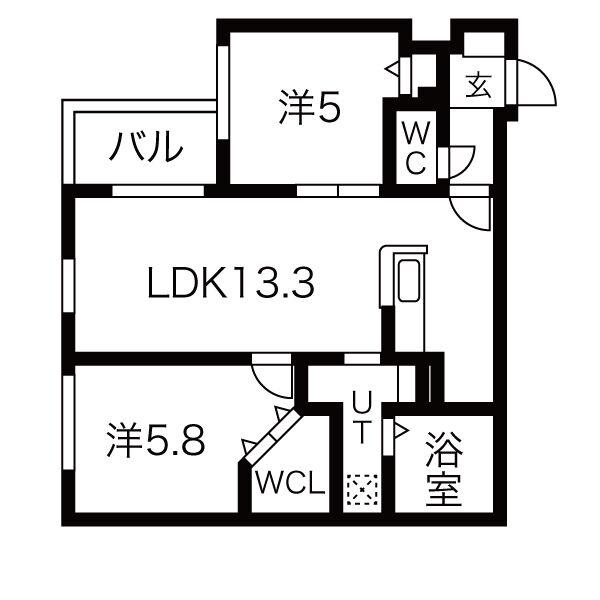 GRAN MODE学園前(2LDK/4階)の間取り写真