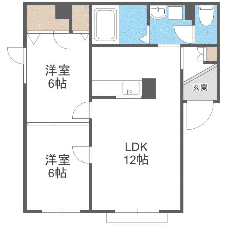 PRIME MAISON行啓通(2LDK/1階)の間取り写真