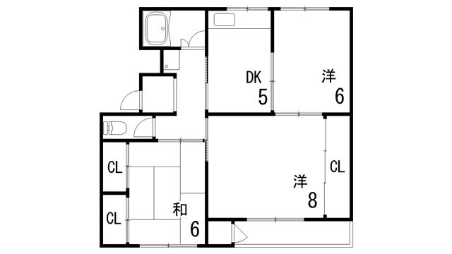渦が森コーポ6号館(3DK/3階)の間取り写真