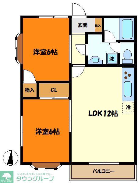ルミエール(2LDK/1階)の間取り写真