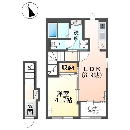 ピア・ノブル(1LDK/2階)の間取り写真