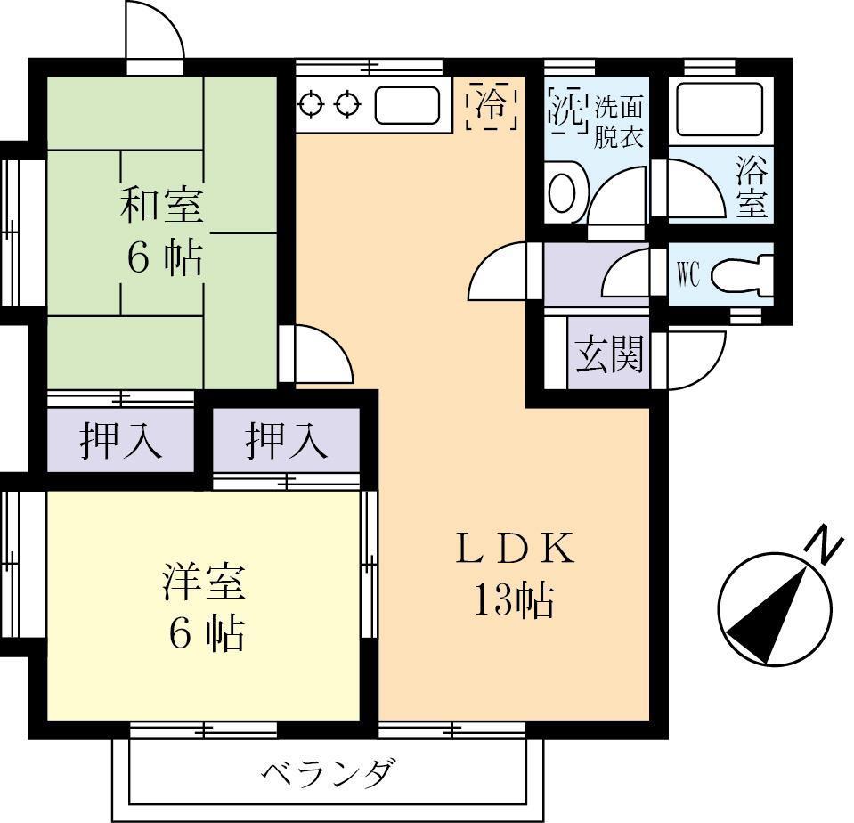 レーベンハイム(2LDK/1階)の間取り写真