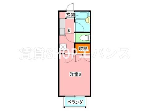 パストラルハウスA(1K/1階)の間取り写真