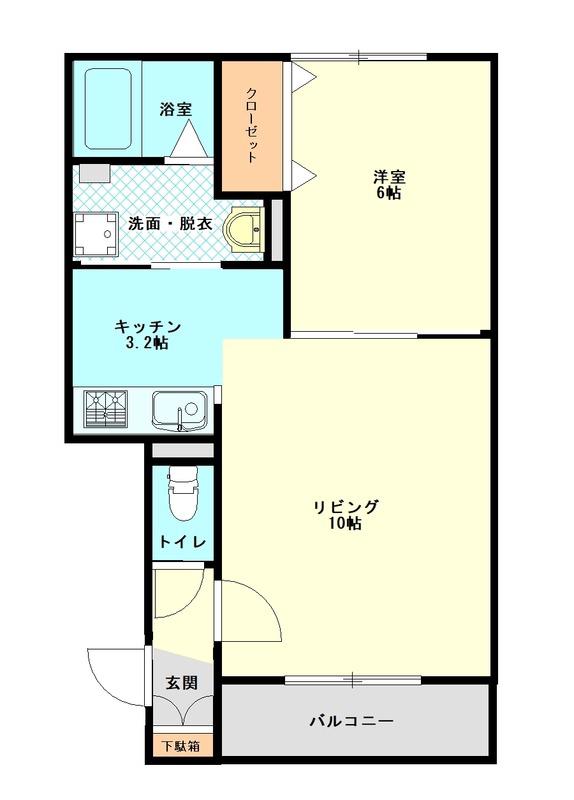 ハスコリオ・リガーレ(1LDK/3階)の間取り写真