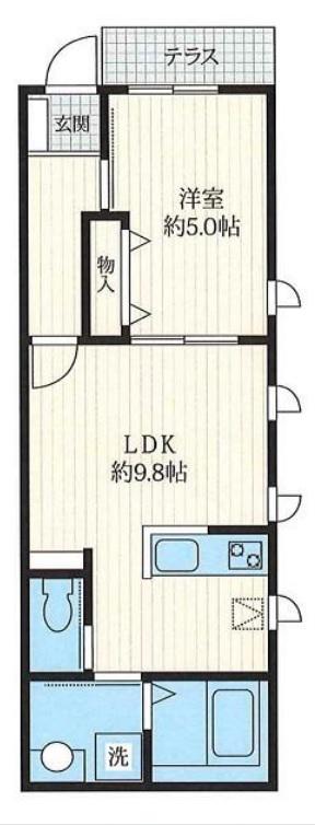 テラスサンチア(1LDK/1階)の間取り写真