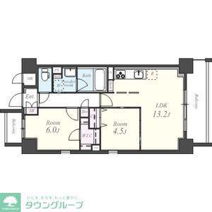 TWIN OWLS(2LDK/2階)の間取り写真