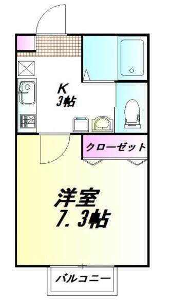 TY上福岡(1K/2階)の間取り写真