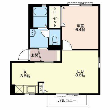 シャルマンタカラA(1LDK/2階)の間取り写真