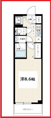 プレディアンスフォート錦糸町ハイズ(1K/6階)の間取り写真